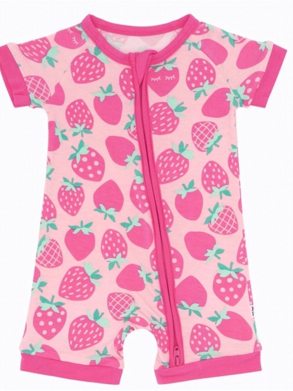 Little Sleepies Sweet Strawberry Short Sleeve Zippy